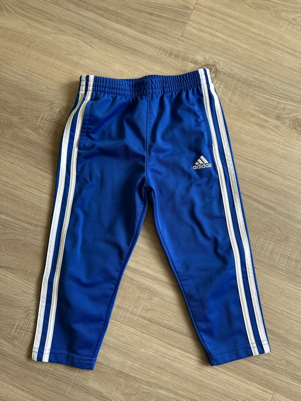 adidas Kids Royal Blue Joggers with White Side Stripes